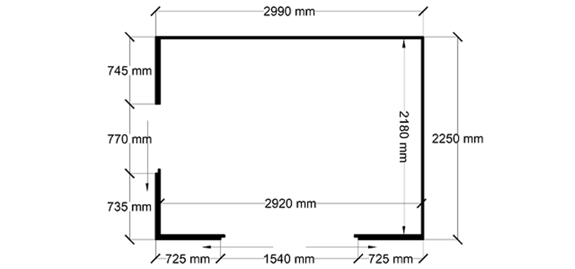 Garden Shed 3.0 mt Front Gabler 3.0 x 2.3 Double Sliding Door + Single