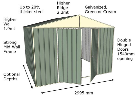 Garden Sheds 3 0 Mt Front Gable Double Door Garden Shed Series