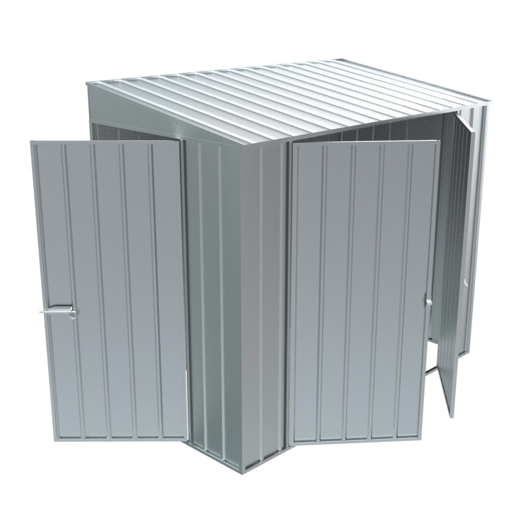 End Door Garden Shed Skillion 1 2x2 3m 1 Hinged Door 2 Hinged Doors