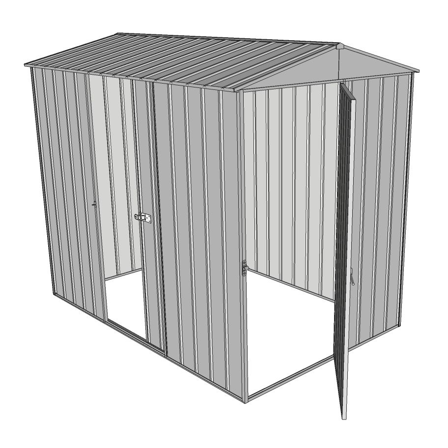 Garden Shed Gable Roof 1.5 x 2.3 1 Hinged Door + 1 Sliding 