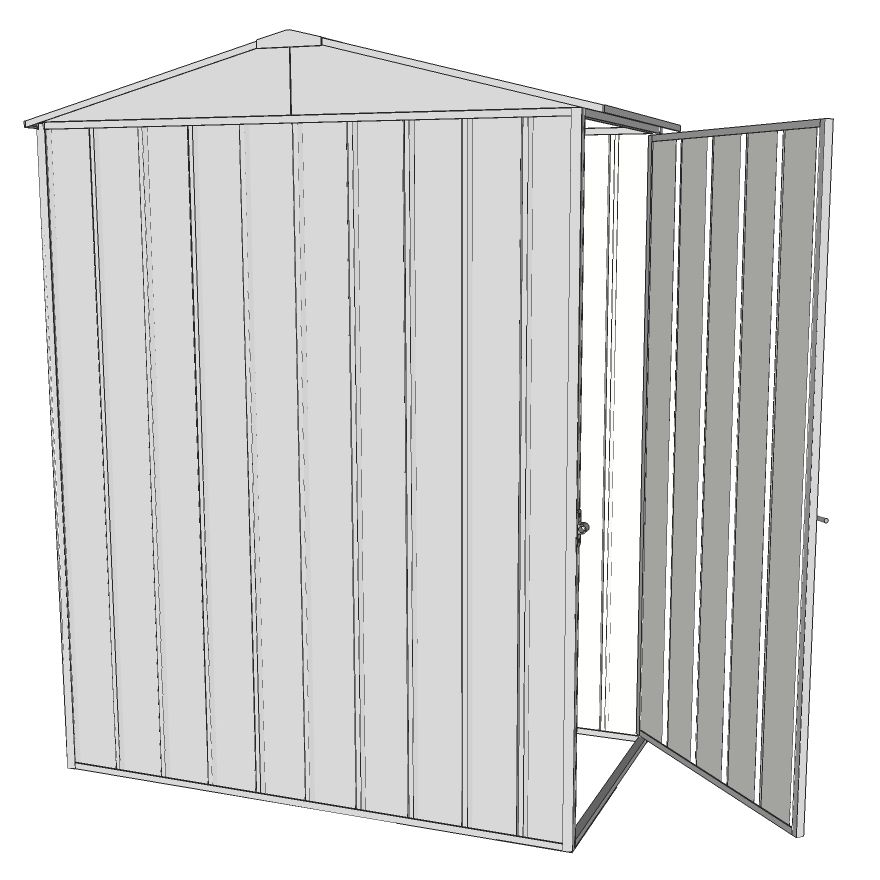 garden shed gable 1.5 x 0.8 single hinged side door