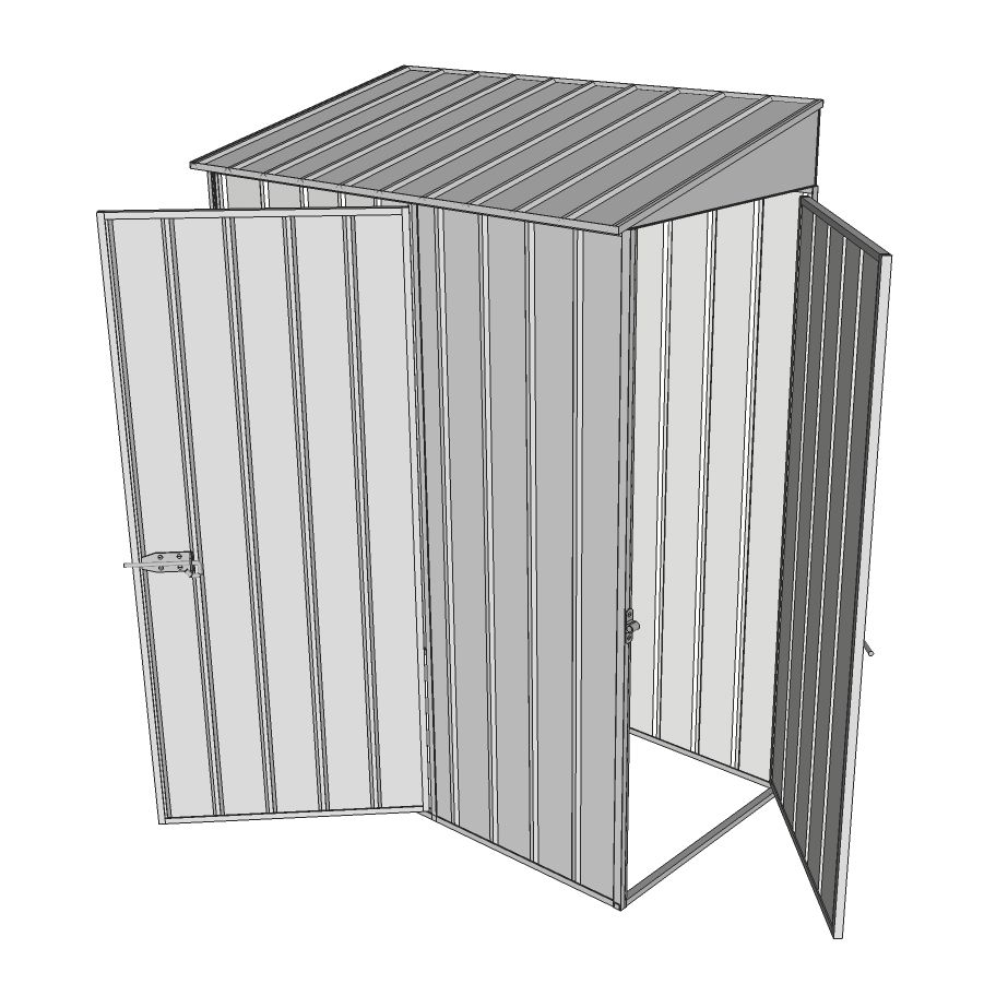 Garden Shed Skillion 1 5 X 0 8 Single Hinged Door Single Hinged