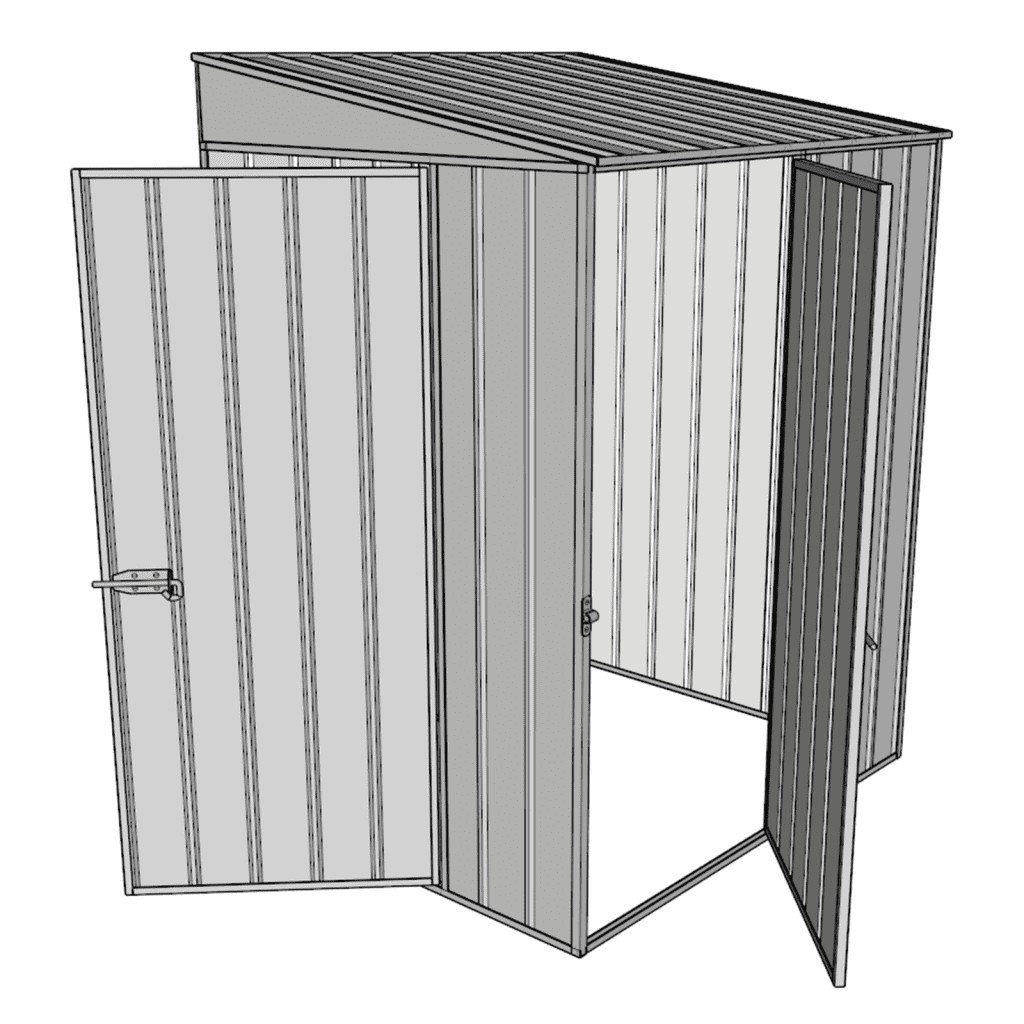 End Door Shed Skillion 1 2x1 5m 1 Hinged Door 1 Hinged Door