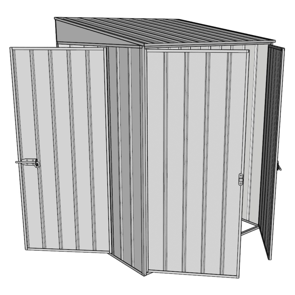 End Door Shed Skillion 1 2x1 5m 1 Hinged Door Double Hinged Doors