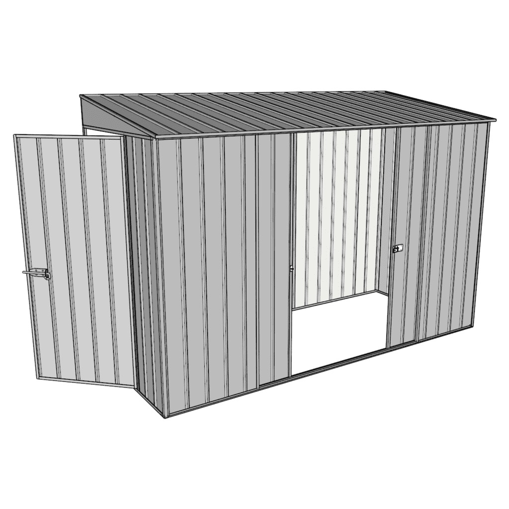 End Door Shed Skillion 1 2x3 0m 1 Hinged Door 2 Sliding Door